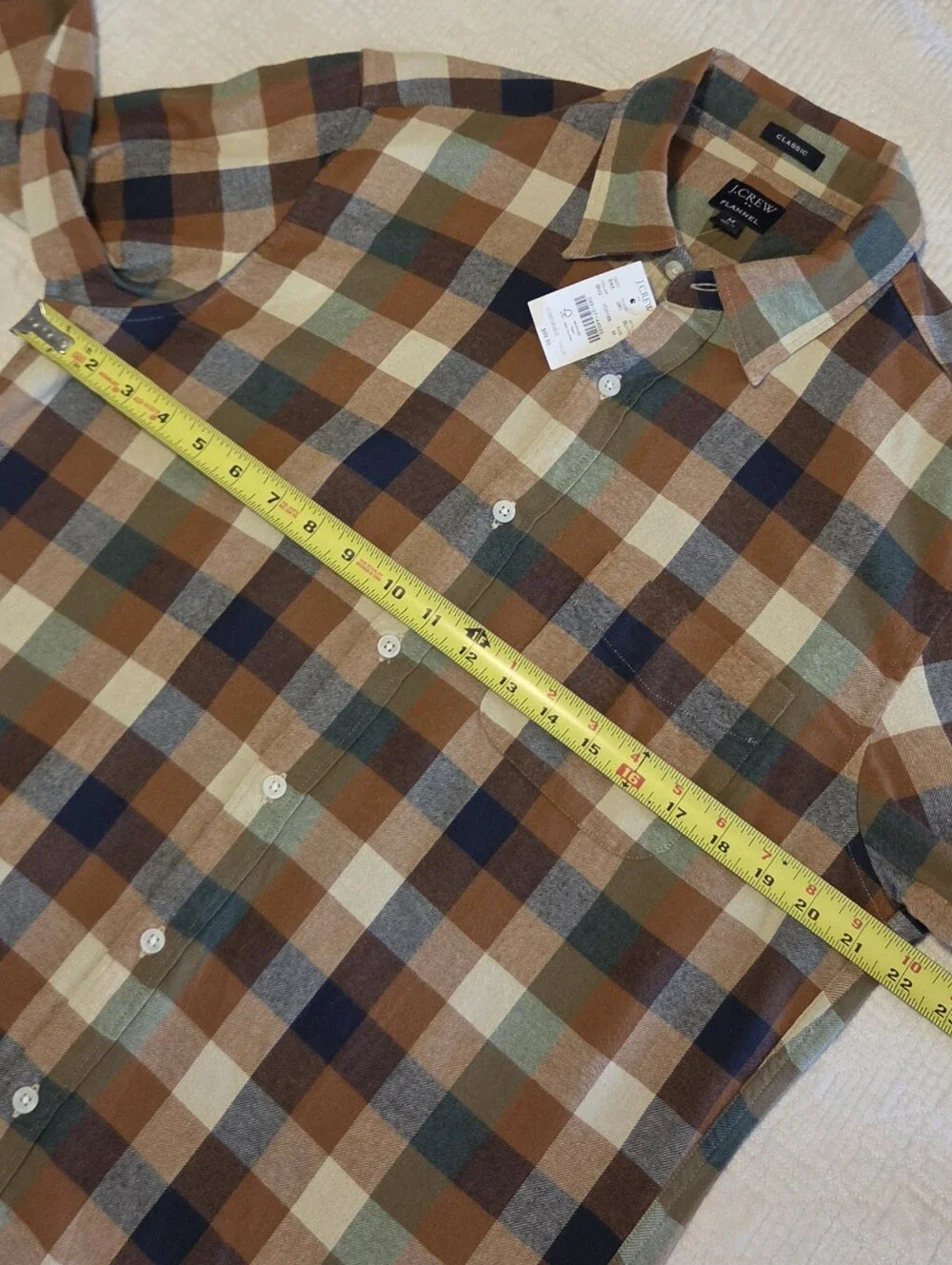 NWT J. Crew Classic Fit Flannel, Size Medium